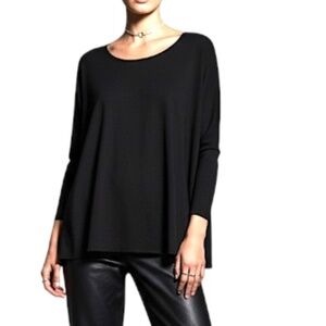 Elisa C Rossow Montreal designer minimalist black 3/4 sleeve old money top S